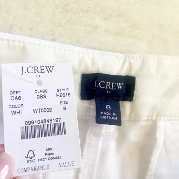 NWT J.Crew Factory White 3.5" Chino Shorts - Picture 3 of 5
